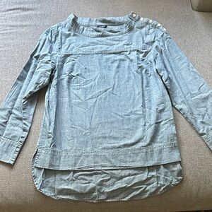 J. Crew Chambray Button-Accent Blouse